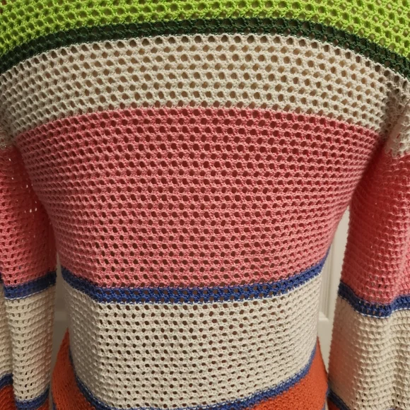 Hippie Rose Multicolor Striped Crochet Sweater - Picture 6 of 13